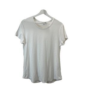 STANDARD JAMES PERSE Women's White Cotton Basic Everyday Summer Top Size 3/L